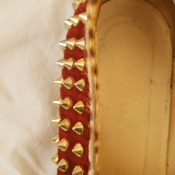 Christian Louboutin ROLLING SPIKES FLAT VELVET PONY JUNGLE Loafer size 40 - Picture 9 of 9